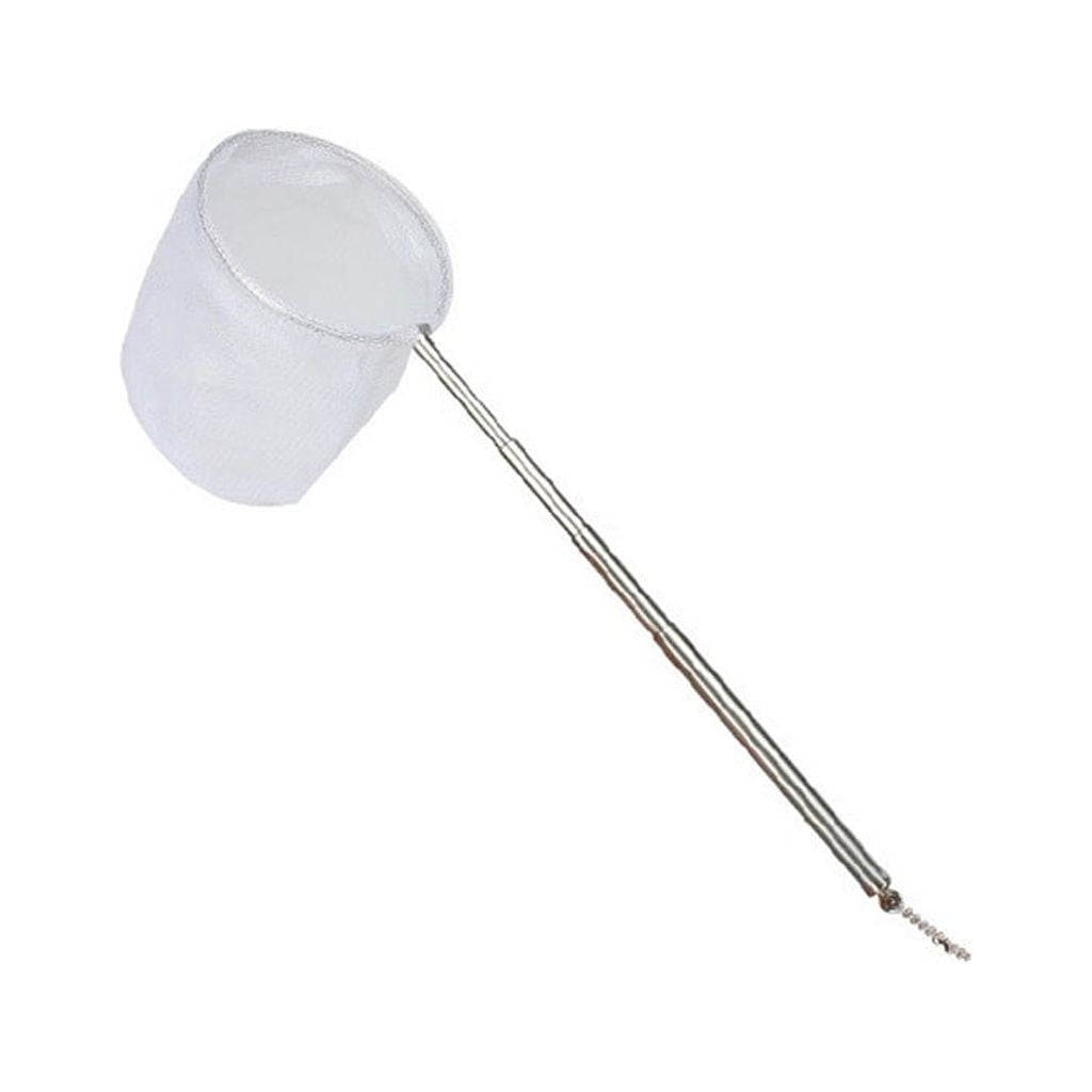 Fish Skimming Net Fine Mesh Extendable Stainless Steel Handle Fishing
