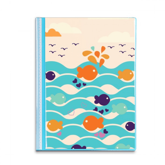 Fish Sky Wave Cloud Art Deco  Fashion Book Sheet Protectors Portfolio Binder Folder