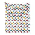 thumbnail image 1 of Fish Soft Flannel Fleece Blanket, Colorful Modern Artwork with Repeating Tropical and Exotic Fish Species Pattern Print, Cozy Plush for Indoor and Outdoor Use, 70" x 90", Multicolor, by Ambesonne, 1 of 5