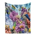 thumbnail image 1 of Fish Soft Flannel Fleece Blanket, Surreal View of Marine Life with Submerged Colony of Pillar Corals Aquatic Fauna Print, Cozy Plush for Indoor and Outdoor Use, 60" x 80", Multicolor, by Ambesonne, 1 of 5