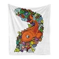 thumbnail image 1 of Fish Soft Flannel Fleece Throw Blanket, Big Fish with Bunch of Underwater Sea Creatures Animal Ocean Coral Reef Fun, Cozy Plush for Indoor and Outdoor Use, 70" x 90", Multicolor, by Ambesonne, 1 of 6
