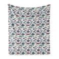 thumbnail image 1 of Fish Soft Flannel Fleece Throw Blanket, Hand-Drawn Fish Pattern with Various Types of Seafood for Cuisine Culture Theme, Cozy Plush for Indoor and Outdoor Use, 50" x 60", Multicolor, by Ambesonne, 1 of 6