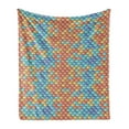 thumbnail image 1 of Fish Soft Flannel Fleece Throw Blanket, Maritime Animal Scales Pattern Abstract Geometric Half Circles Mermaid Tail Design, Cozy Plush for Indoor and Outdoor Use, 50" x 60", Multicolor, by Ambesonne, 1 of 5