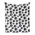 thumbnail image 1 of Fish Soft Flannel Fleece Throw Blanket, Ornamental Fishes Marine Scandinavian Childish Baby Playroom Kids Caricature, Cozy Plush for Indoor and Outdoor Use, 50" x 60", White and Black, by Ambesonne, 1 of 6