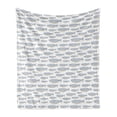 thumbnail image 1 of Fish Soft Flannel Fleece Throw Blanket, Pointillist Style Repeating Pattern of Sea Animals Aquarium Eco Theme, Cozy Plush for Indoor and Outdoor Use, 70" x 90", Earth Yellow Blue Grey, by Ambesonne, 1 of 6