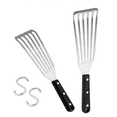 thumbnail image 1 of Fish Spatula 2-Piece, Stainless Steel Slotted Turner for Flipping, Turning, Frying & Grilling, Metal Slotted Spatulas Great for Kitchen Cooking, Riveted Handle & Dishwasher Safe, 1 of 4