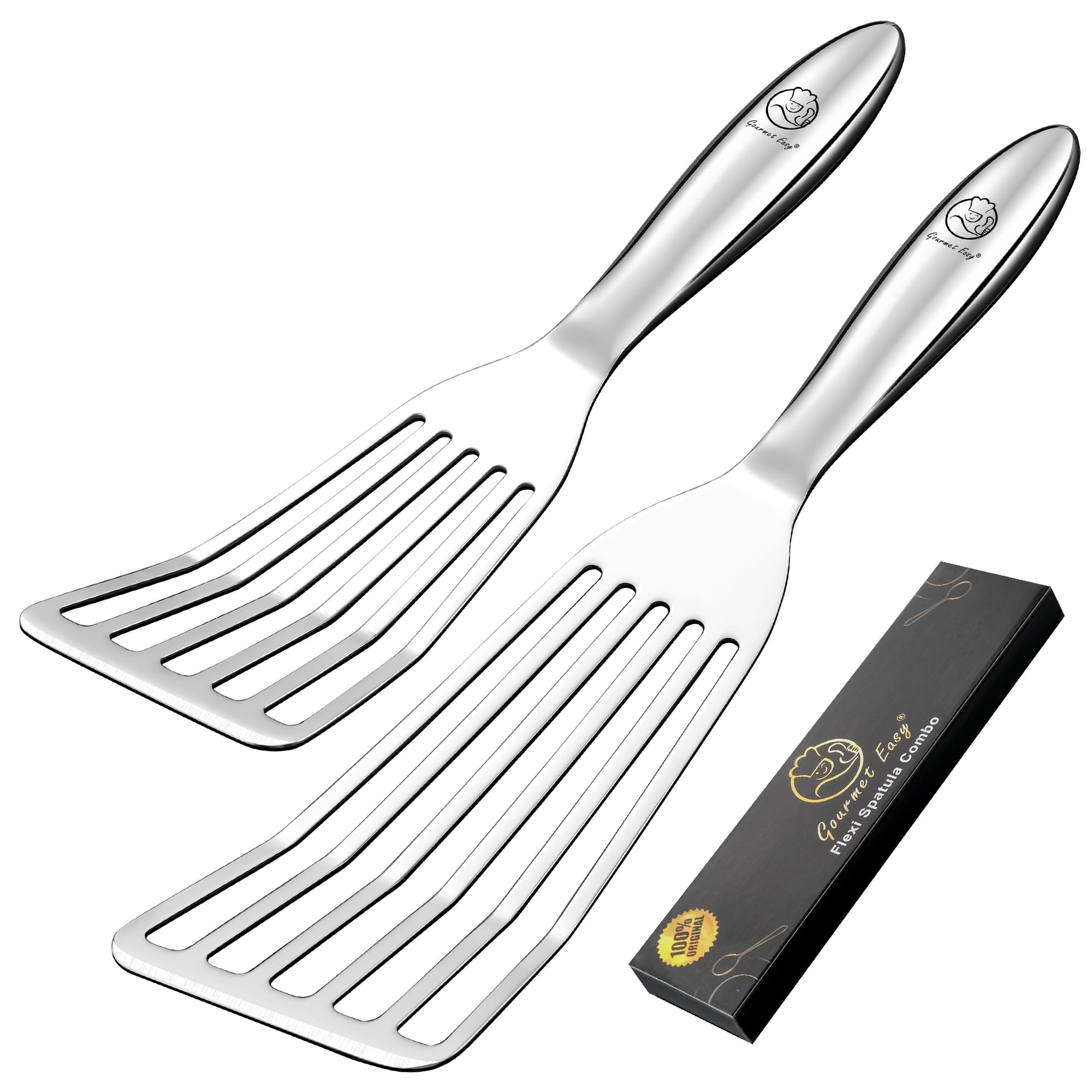 Stainless Steel Rectangular Turner Set for Flipping and Cooking