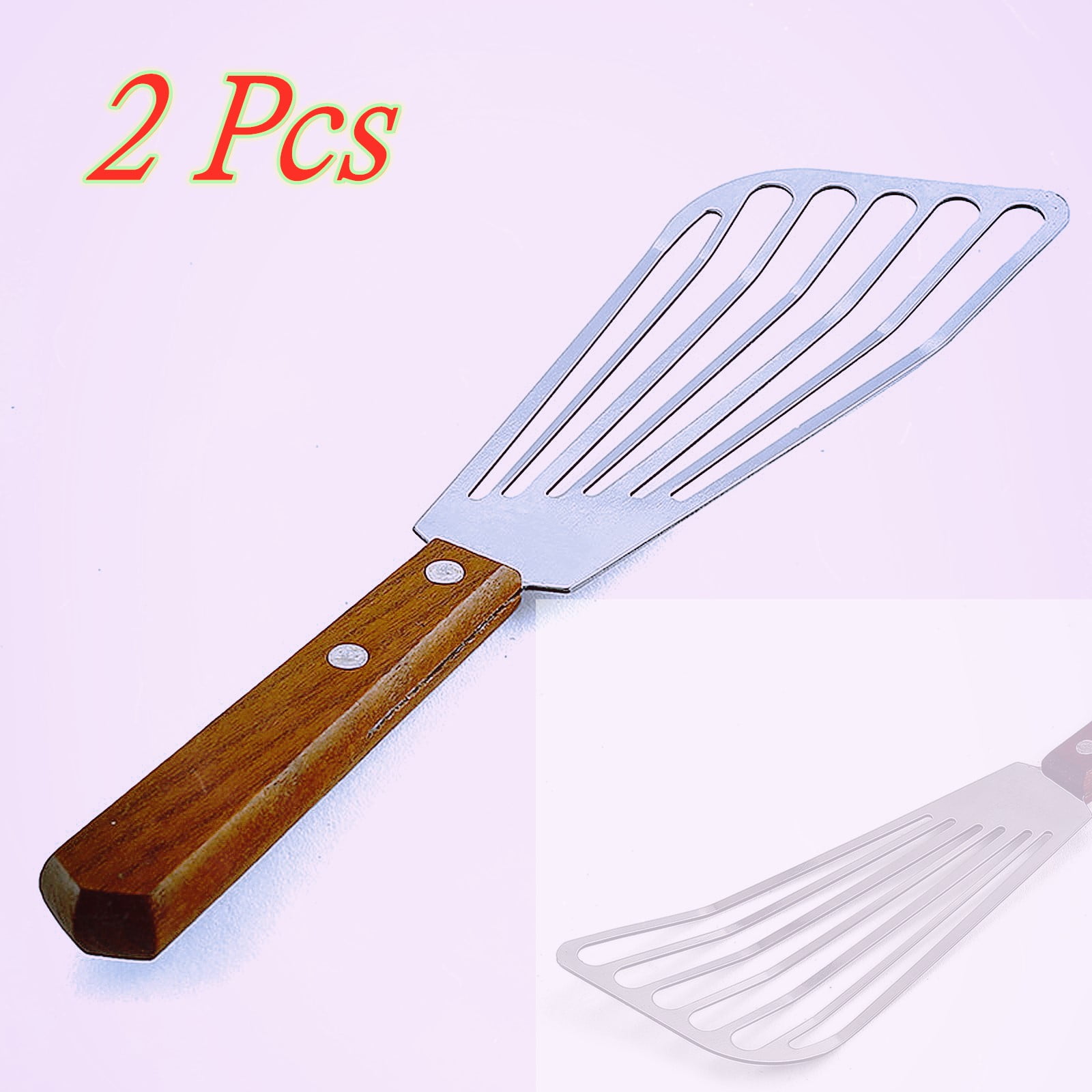 3-Piece Stainless Steel Spatula Set With Holder - Thin Metal Turner For Cast Iron, Fish, Burgers & Griddle Cooking