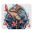 thumbnail image 1 of Fish Square Non-Slip Rubber Bottom Printed Desk Mat Mousepad for Office and Gaming - 8.3x9.8 Inch, 1 of 6