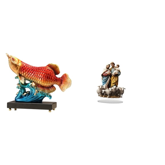 Fish Statue Arowana Feng Shui Decor Acrylic Material Desktop Ornament for Living Room Home Office