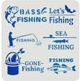 thumbnail image 1 of Fish Stencil Bass Fishing Stencil Template 11.8x11.8 inch Gone Fishing Sea Fish Painting Drawing Stencil, 1 of 7