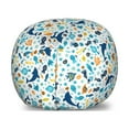 thumbnail image 1 of Fish Storage Toy Bag Chair, Dolphin Starfish Jellyfish Sea Shells on Plain Backdrop Illustration, Stuffed Animal Organizer Washable Bag, Large Size, Dark Sky Blue Marigold, by Ambesonne, 1 of 3