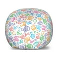 thumbnail image 1 of Fish Storage Toy Bag Chair, Various Color Repeating Funny Fish Motif Cheerful Aquatic Creatures Underwater Image, Stuffed Animal Organizer Washable Bag, Large Size, Multicolor, by Ambesonne, 1 of 3