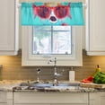thumbnail image 1 of Fish Sunglasses Curtain Valances Farmhouse Design Window Treatment Decor Blackout Rod Pocket for Windows Living Room Kitchen 54" x 18", 1 of 5