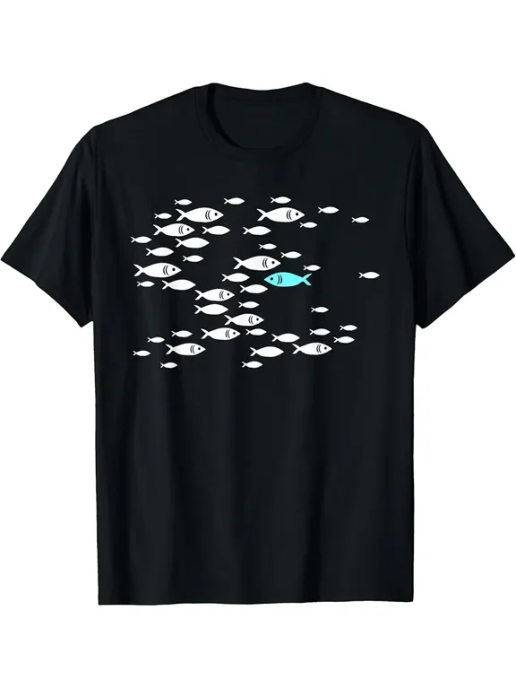 Fish Swim Against The Current in The sea T-Shirt