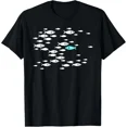 thumbnail image 1 of Fish Swim Against the Current in the Sea Inspirational Quote T-Shirt, 1 of 2