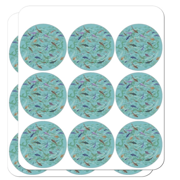 Fish Swimming in River Pattern Planner Calendar Scrapbooking Crafting Stickers