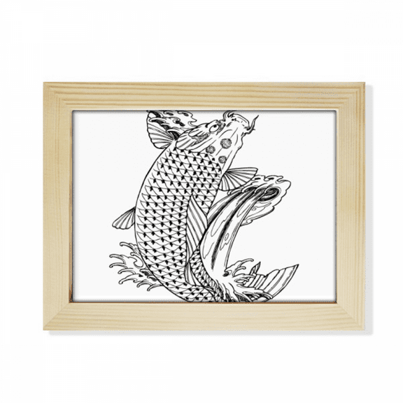 Fish Swimng Up Fast Hope Luck Desktop Photo Frame Picture Art Decoration Painting 6x8 inch