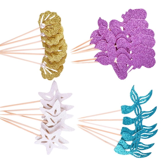 4/6 Patterned Cake Toppers Fish Design 0.3mm Thick Paper Party Accessories Easy Installation For Home Bakers Event