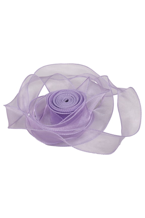 Fish Tail Holiday Gift Wrapping Ribbon For Bouquet Wedding, Decorative Organza Ribbon Bow For Christmas Gift Packaging, Soft 2 Inch Polyester Ribbon, Light Purple