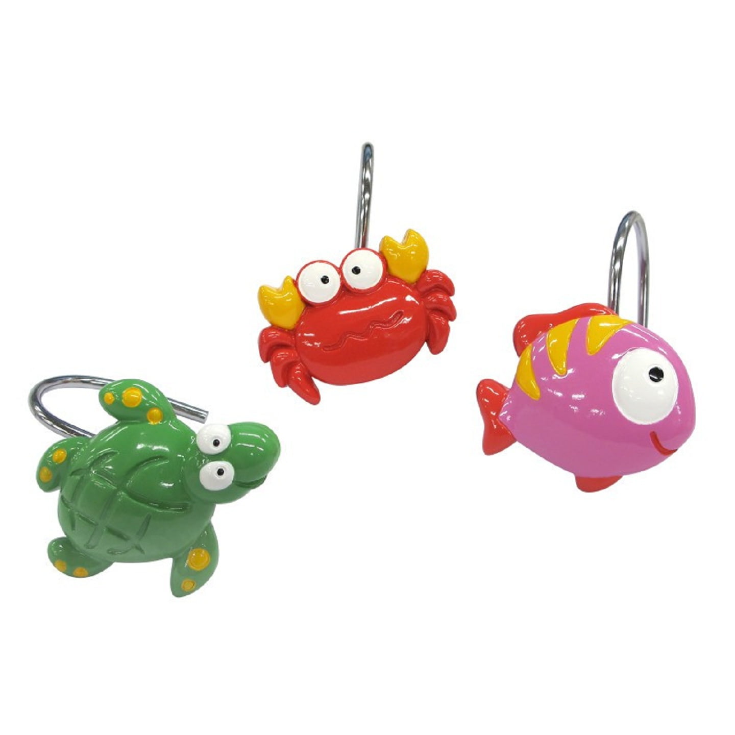 Multi Bright Resin Fish Tails Shower Hook Set