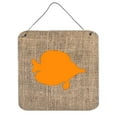 thumbnail image 1 of Fish - Tang Fish Burlap And Orange Aluminium Metal Wall Or Door Hanging Prints - 6 x 6 In., 1 of 1