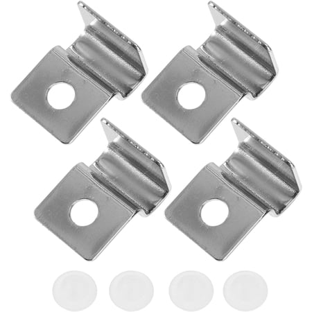 Fish Tank Accessories 4Pcs Fish Tank Glass Aquarium Cover Clip Support Holder Stainless Steel Anti- Slip Aquarium Accessories Universal Lid Clips 0. 6cm Rimless Aquarium