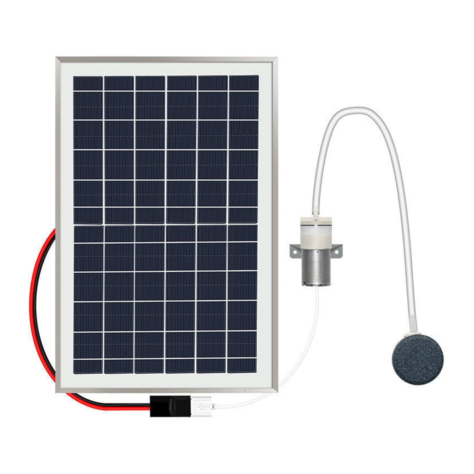 Fish Tank Aquarium Air Pump Tempered Glass Panel Solar Oxygen Dispenser