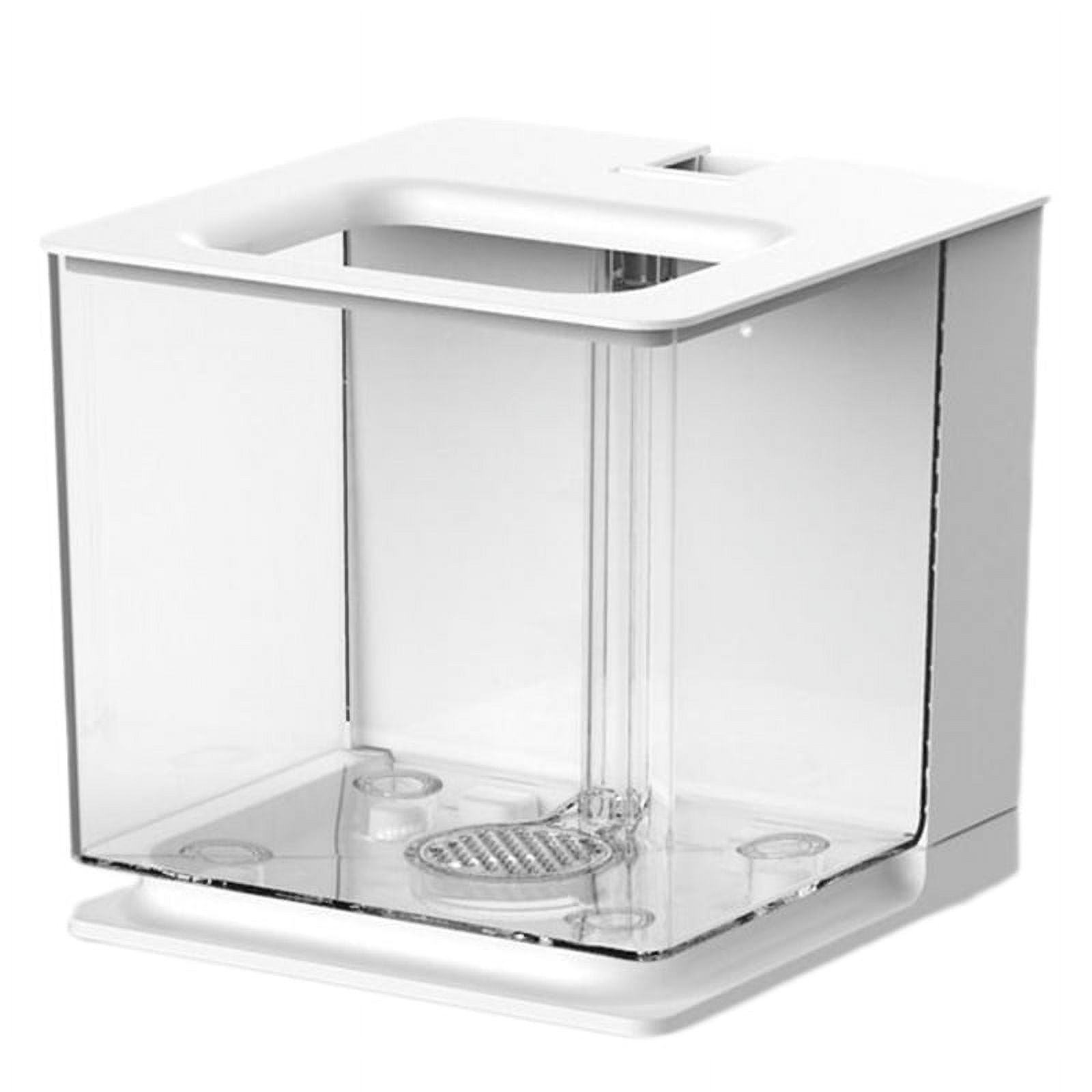Fish Tank Aquarium Fish Tank Easy to Change the Water Acrylic Plastic Self-Cleaning Small Fish Tank(White)