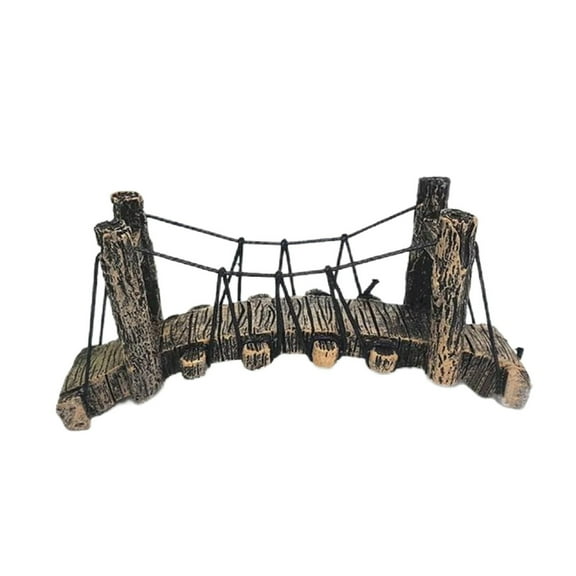 Fish Tank Arch Bridge Suspension Bridge Decoration Ornaments - Exquisite Aquarium Scenery Decoration: Simulation Suspension Bridge Resin Rope Bridge Ornament Creating Natural Beauty