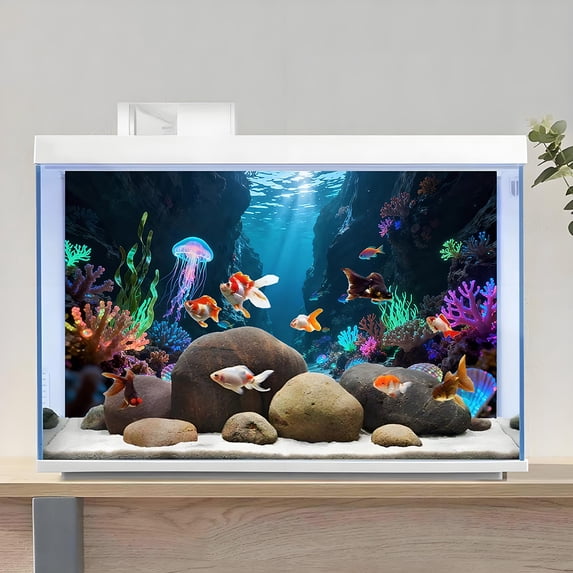 Fish Tank Background, Jellyfish Coral Canyon Aquarium Background, Fish ...