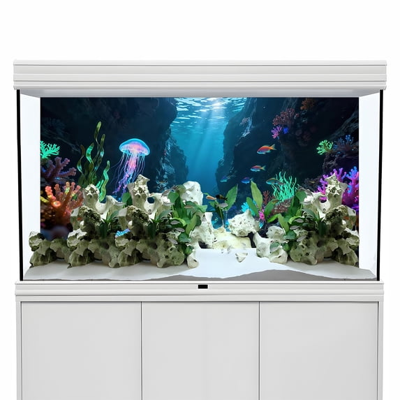 Fish Tank Background, Jellyfish Coral Canyon Aquarium Background, Fish ...