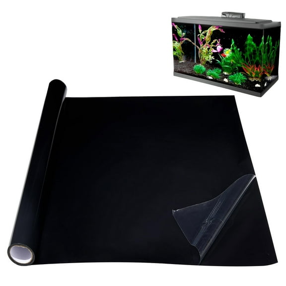 Static Cling Black Aquarium Background Picture | Aquarium Backdrop For Fish Tank | Aquarium Poster Background | Fish Tank Picture Adhesive Poster Backdrop Paper Cling Decals, L