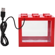 Fish Tank for Betta Fish, Stackable Mini Fish Tank Aquarium Tank Kit, 0.6 Gallon Acrylic Cube Fish Bowl for Sea Monkeys Shrimp Snails and Feeding Ant Moss BallsRed
