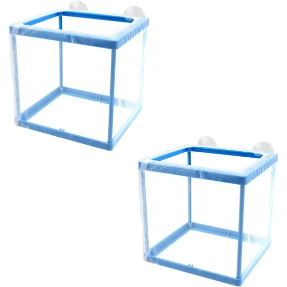 Fish Tank Breeder Large Mesh Net Fry Saver Aquarium Spawn Hatchery Isolation with Suction Cups