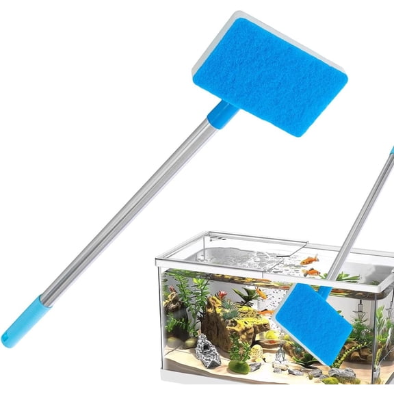 Fish Tank Cleaning Brush,Adjustable Long Handle Algae Scraper Scrubber | Space-Saving Fish Tank Brush Cleaner,for Aquarium Algae Betta Water Wall Turtle Reptile Terrarium Kitchen