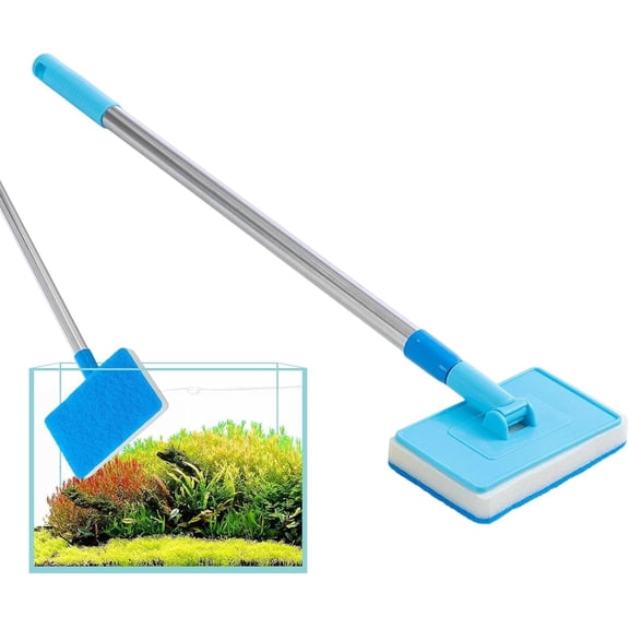 Fish Tank Cleaning Brush - Rustproof Foldable Sponge Algae Scraper,Fish Tank Scrubber Accessories - for Aquarium Turtle Reptile Terrarium Home Kitchen Water Wall Betta