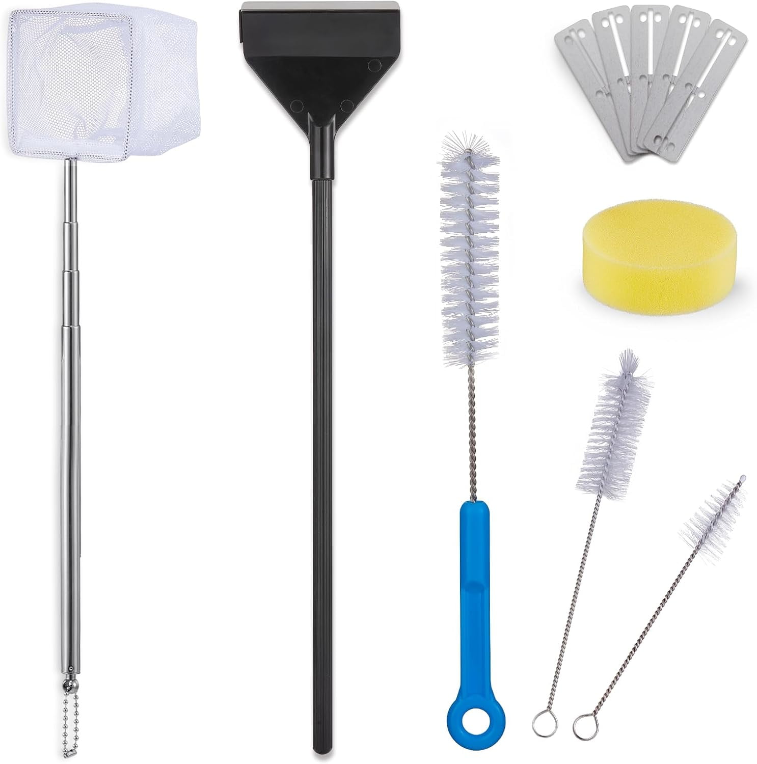 Fish Tank Cleaning Kit: Algae Scraper for Aquariums Glass Scrubber ...
