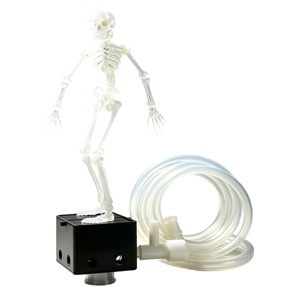 Fish Tank Decor Dancing Skeleton Air Bubbler, Interactive Playful Ornament with 1-Meter Air Tube, Freely Adjust Bubble Output, Safe Resin Hobby Present