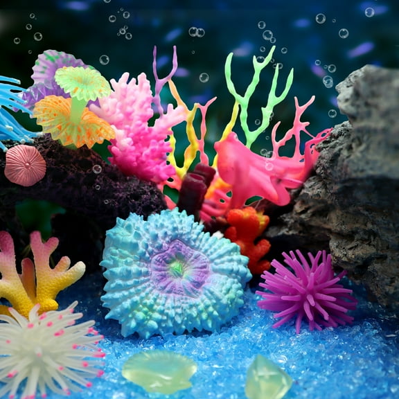 Fish Tank Decorations Aquarium Decor Plants Fluoresce Coral Reef Decor Glowing Fish Tank Decorations Betta Fish Tank Decor