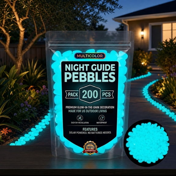 Fish Tank Decorations Rocks Little Glow in The Dark Aquarium Stones Fish Turtle Tank Pebbles Gravel Garden Rocks 200Pcs