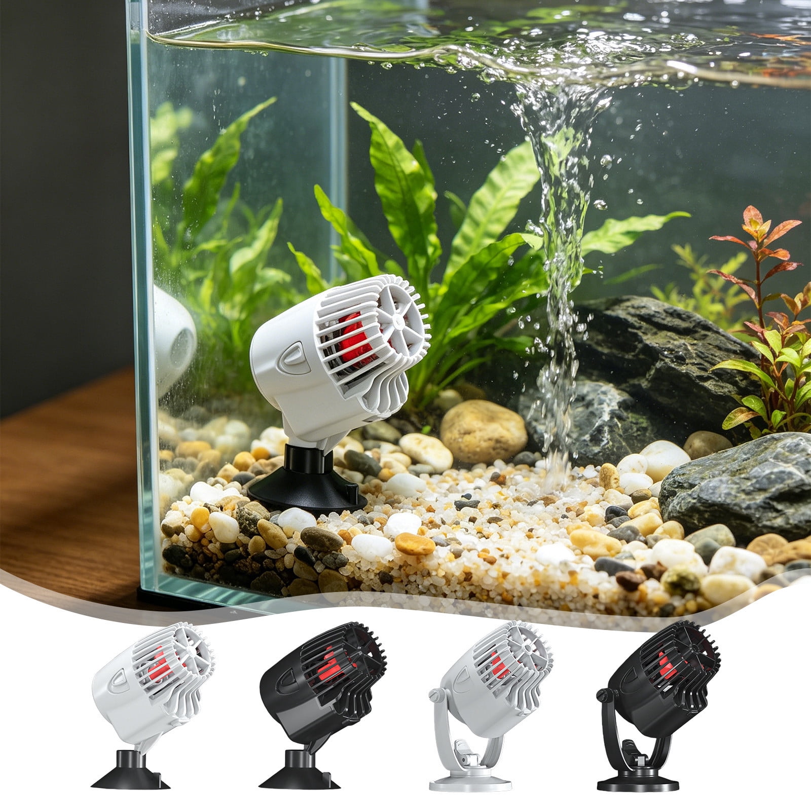 Fish Tank Filter&Aquarium Wave Maker Pump, 10W 130GPH,Equipped with Adjustable Aeration Function.