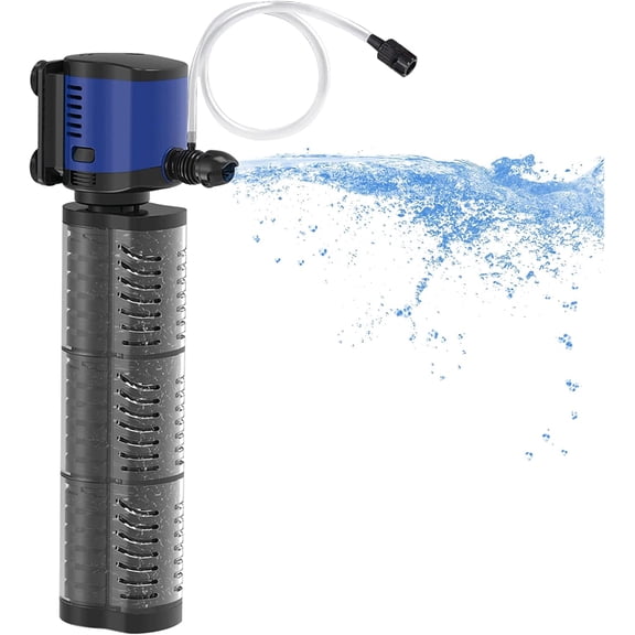 Fish Tank Filter Powerful 400GPH for 75-200 Gallon Large Aquarium Small Pond Fountain, Wave-Maker Submersible Water Pump Turtle Tank Filter for Saltwater & Freshwater System
