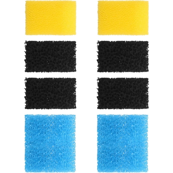 Fish Tank Filter Replacement Sponges, Aquarium Filter Replacement , Including 2 x Fine Sponge, 2 x Coarse Sponge & 4 x Carbonized Sponge, for QT-088