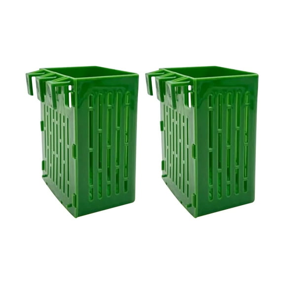 Fish Tank Hydroponic Plant Basket with Suction Hooks, Clear Aquaponic Pot for Betta Aquarium Decor, Grow Fresh Herbs Above Tank, Reusable Planter for Shrimp , 2X Aquarium Hydroponic Planting Baskets