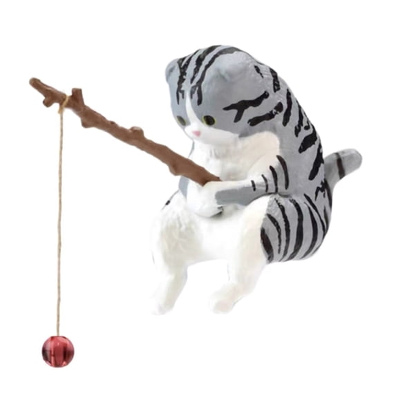 Fish Tank Landscaping Cartoon Fishing Cat Ornaments Aquarium Accessories Household Supplies Home Office Decorations