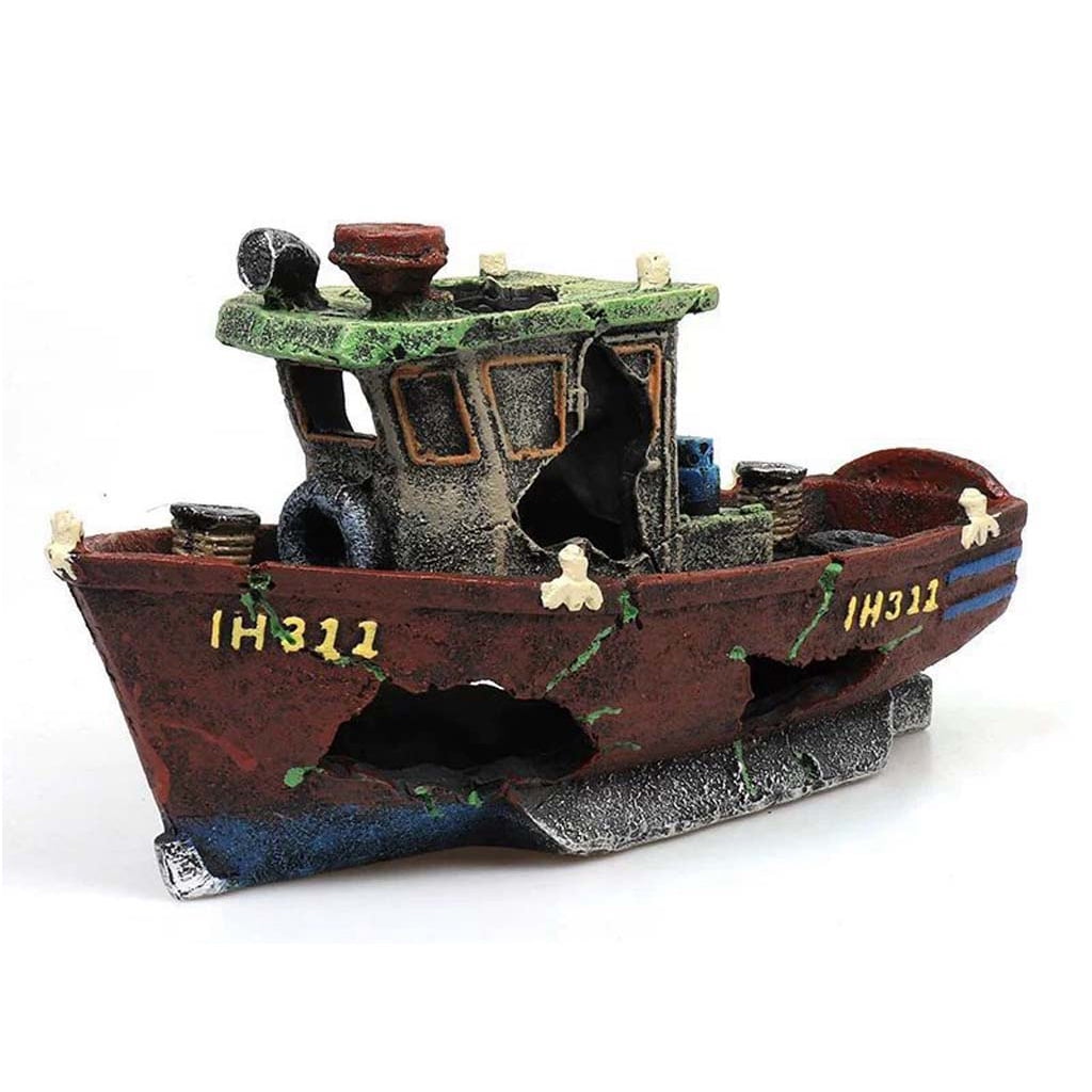 Fish Tank Landscaping Simulation Aquatic Shipwreck Aquarium Decoration Shipwreck