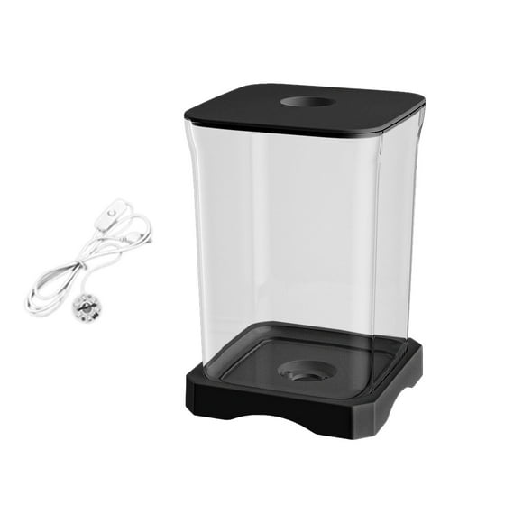 Fish Tank Light, Desktop Mini Aquarium Starter Kit for Goldfish, Shrimp, or Betta, Top Feeding Hole & Built-In Bottom Filter, Small Fish Bowl for Home or Office Decor