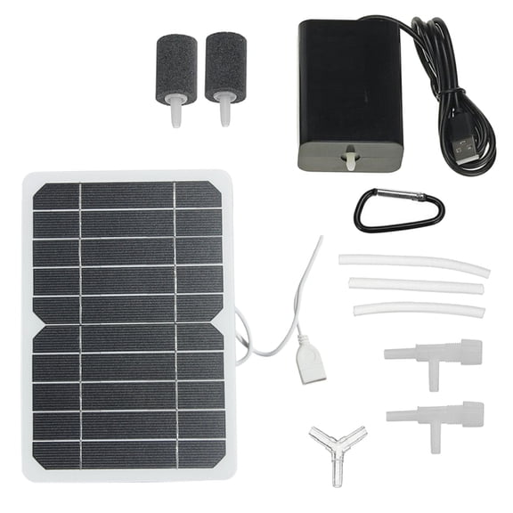 Fish Tank Oxygenator with Bubble Stone Solar Pond Air Pumping Solar Pond Aerator