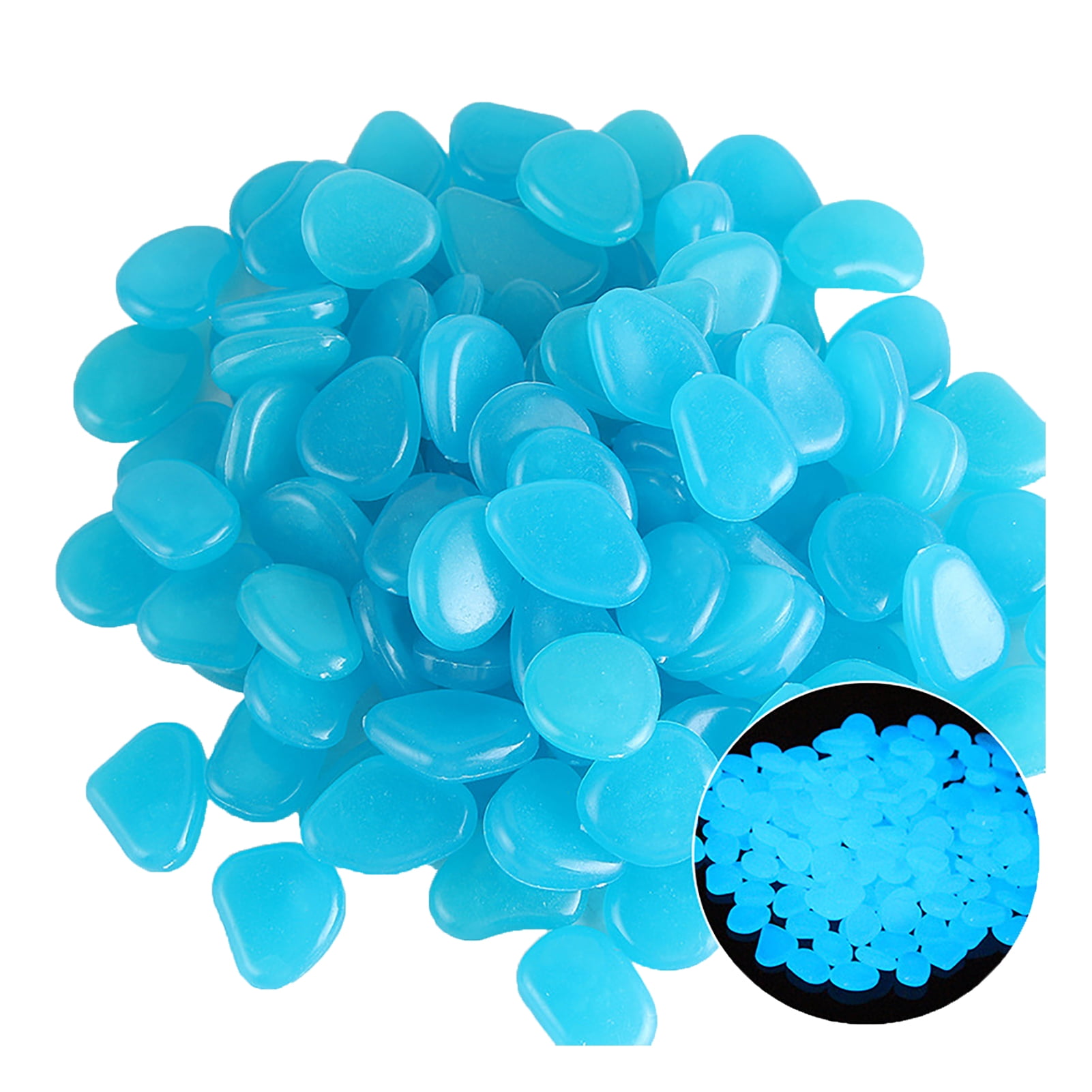 Fish Tank Rocks Blue Fish Tank Rocks Glow Blue/Glow in The Dark Pebbles for Garden/Fish Tank ...